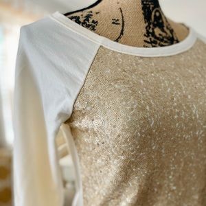 BRAND NEW! Banana Republic Gold Shimmer Pullover